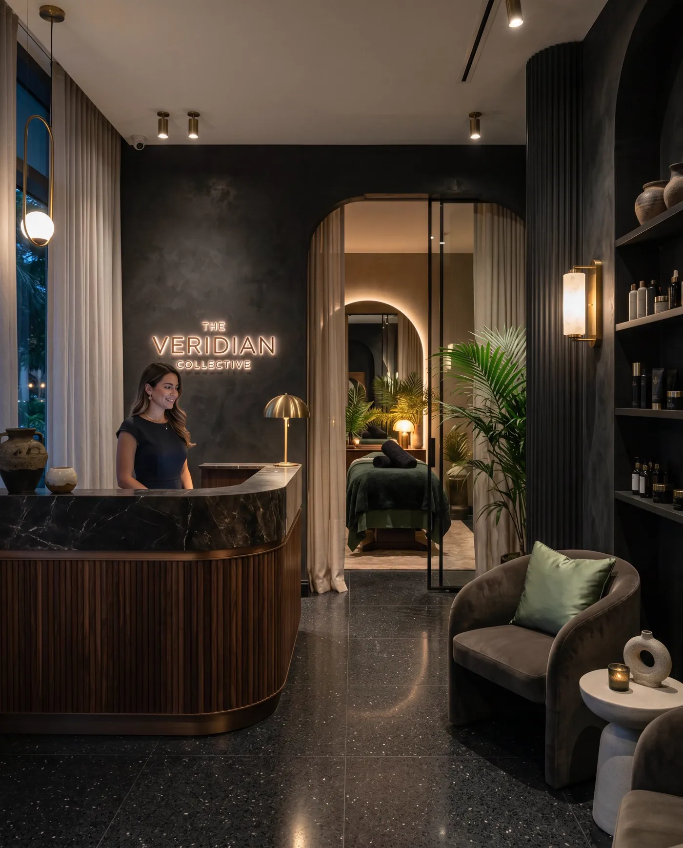 Luxury beauty and wellness environment inspired by Miami