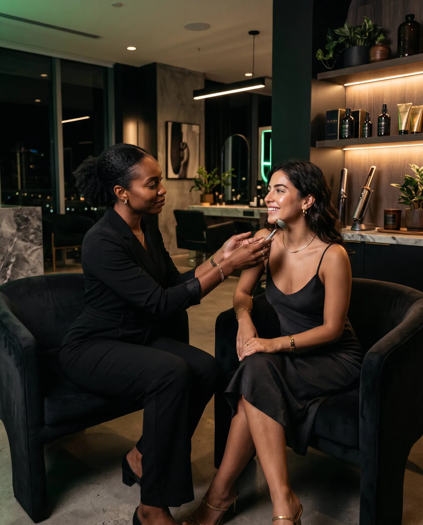 Premium ACCEZ beauty and wellness booking lifestyle scene